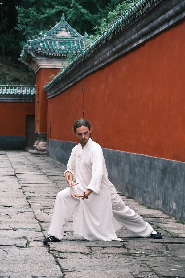 Practicing Taiji at Tai Zi Po temple Practicing Taiji at Tai Zi Po temple